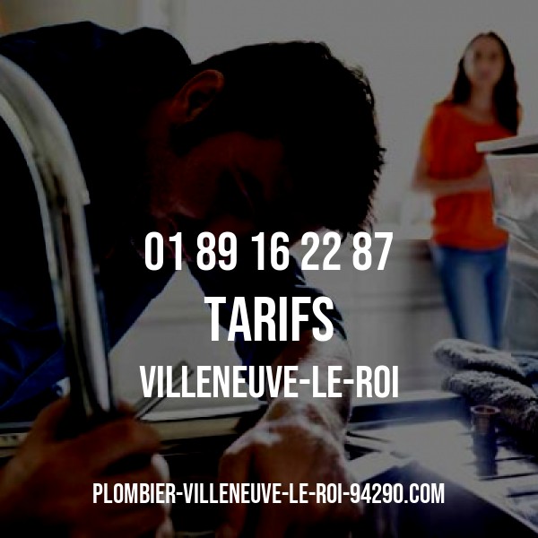 tarifs du plombier de Villeneuve le Roi